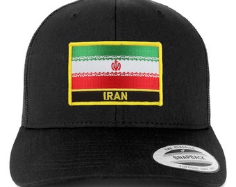 Stitchfy Iran Flag Patch Retro Trucker Mesh Cap