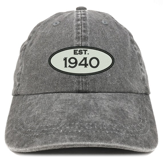 Buy Stitchfy Established 1940 Birthday Embroidered Pigment Dyed Washed Baseball Cap SF ESTLOG1940 MGC 7601 Online in India Etsy