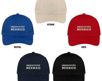 Stitchfy encubierto sirena bordada gorra premium algodón papá sombrero