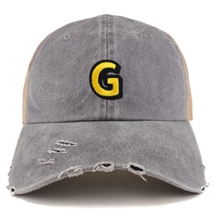 Gorra de camionero con visera deshilachada y parche del alfabeto G de Stitchfy (SF-AP0094-NIS-GN-1012)