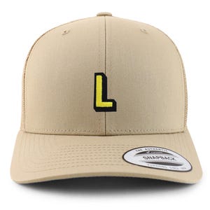 Gorra de malla de camionero de 6 paneles con parche del alfabeto L de Stitchfy (SF-AP0099-FLX-6606)