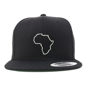 Boné Stitchfy Africa Map Outline estruturado com aba plana