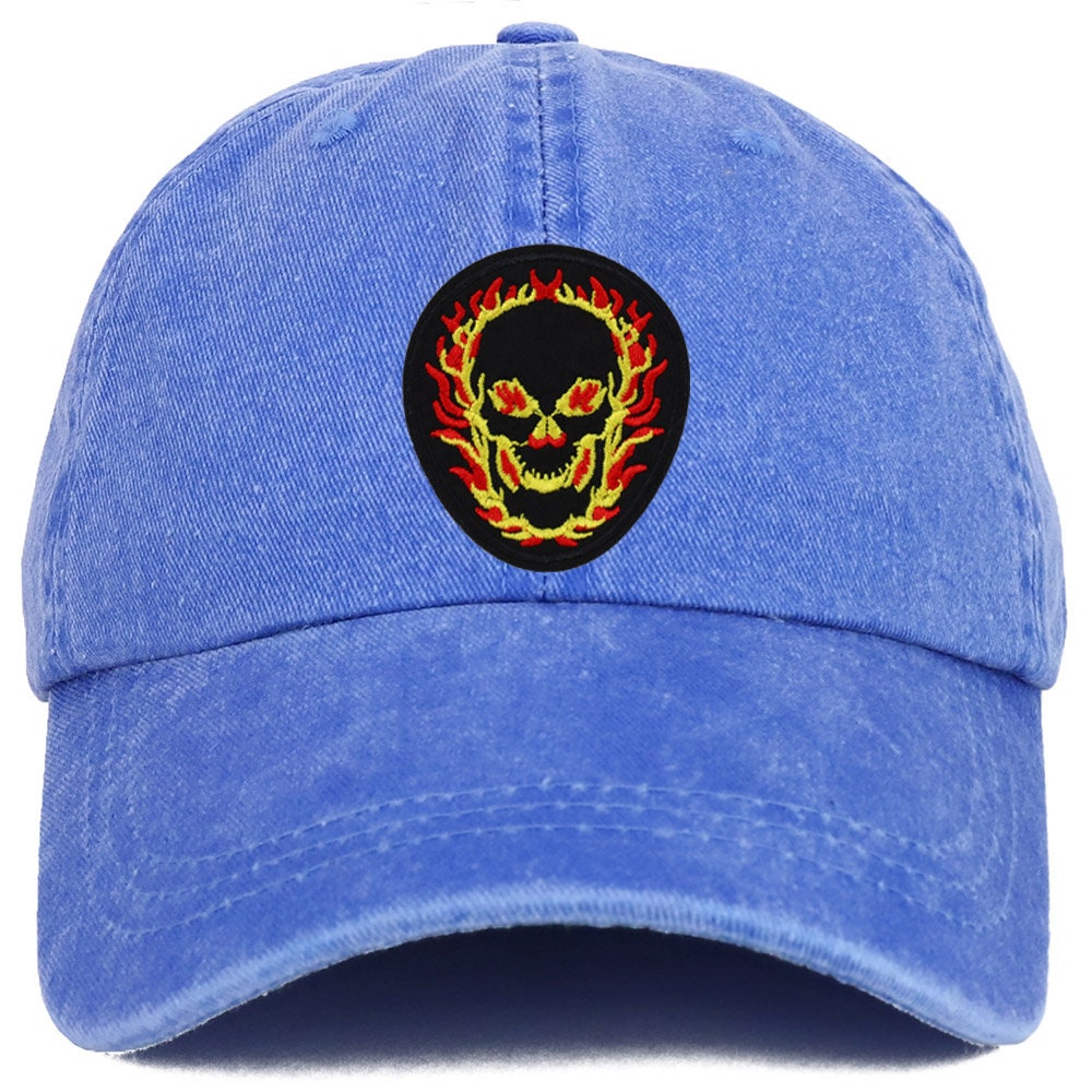 Stitchfy Flaming Black Skull Patch Pigment Dyed Washed Stitchfy Flaming Black Skull Patch Pigment Dyed Washed