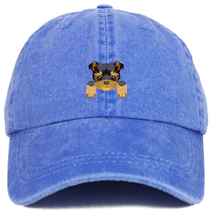 Stitchfy Yorkshire Terrier Patch Pigment Dyed Washed Baseball Cap (SF-AP0016-MGC-7601)