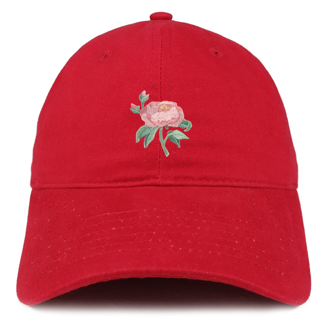 【S/E/O】US CAP PINK Stitchfy Pink Rose Patch Low Profile Soft Cotton Baseball