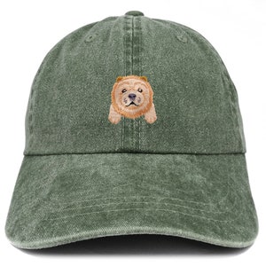 Stitchfy Chow Chow Patch Pigment Dyed Washed Baseball Cap (SF-AP0008-MGC-7601)