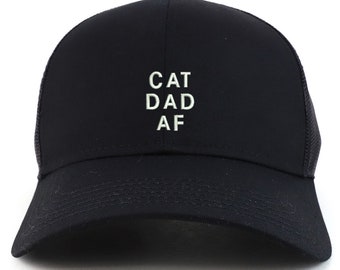 Stitchfy Cat Dad AF High Profile Trucker Cap