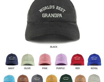 Stitchfy World's Best Grandpa Embroidered Faux Suede Leather Adjustable Cap