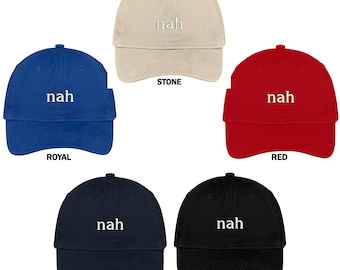 Stitchfy Nah Embroidered Brushed Cotton Dad Hat Cap