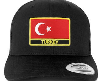 Stitchfy Turkije vlag Patch Trucker Retro Mesh Cap