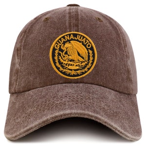 Stitchfy Guanajuato Mexico goud geborduurde patch pigment geverfd gewassen baseballpet (SF-MXPATCH-GUA-7601)