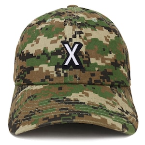 Gorra de béisbol de algodón suave de perfil bajo con parche "X" del alfabeto de Stitchfy (SF-AP0111-SAN-CP77)