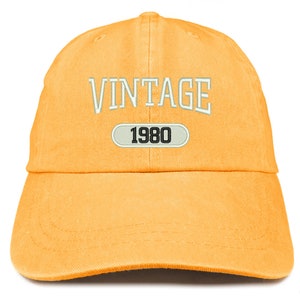 Stitchfy Vintage 1980 Embroidered Pigment Dyed Washed Baseball Cap (SF-VINLOG1980-MGC-7601)