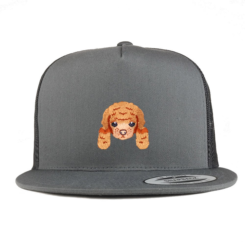 Stitchfy Poodle Patch 5 Panel Flatbill Trucker Cap (SF