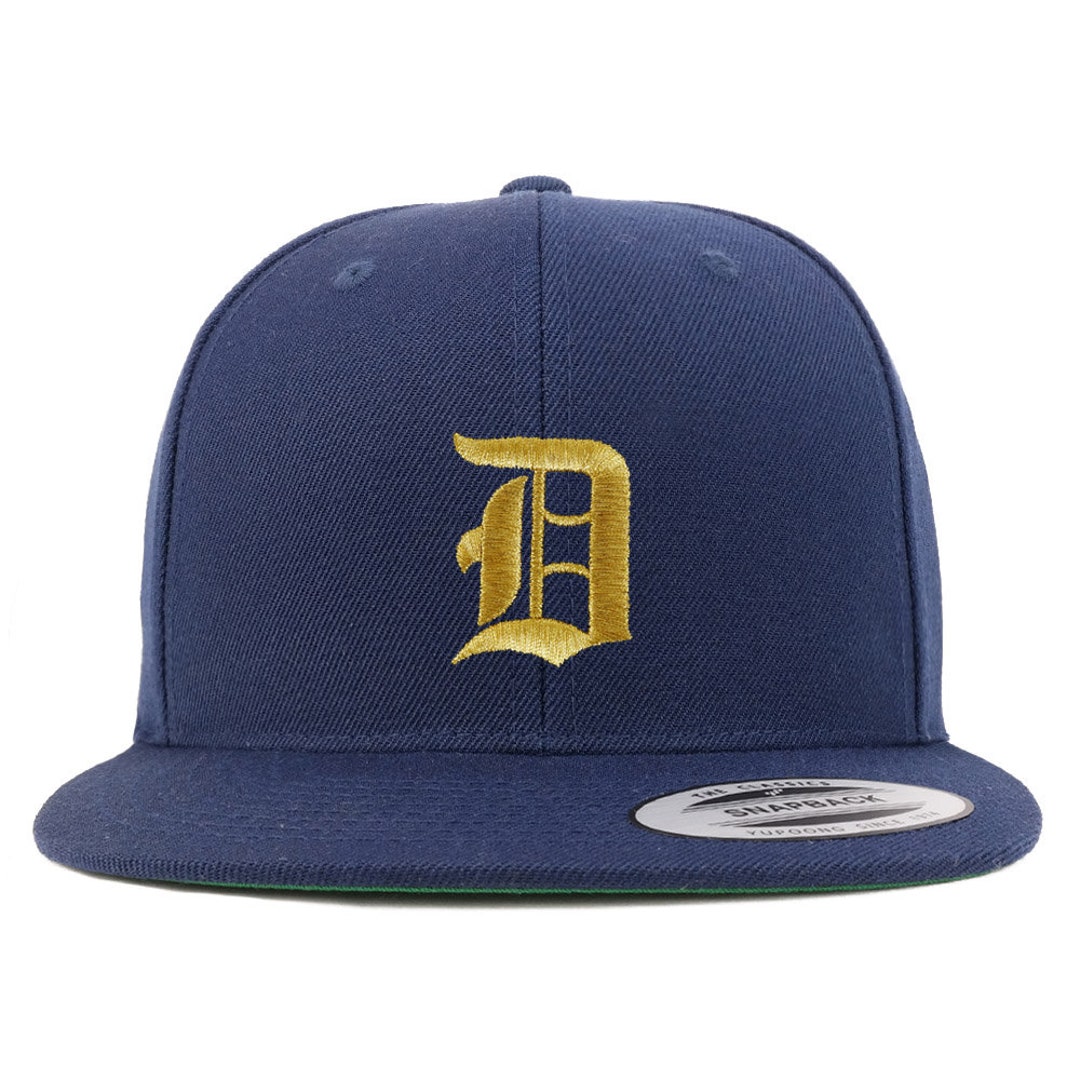 Old English Jalisco Gold Embroidered Flatbill Snapback Cap – Adjustable, Green Underbill, Made In USA