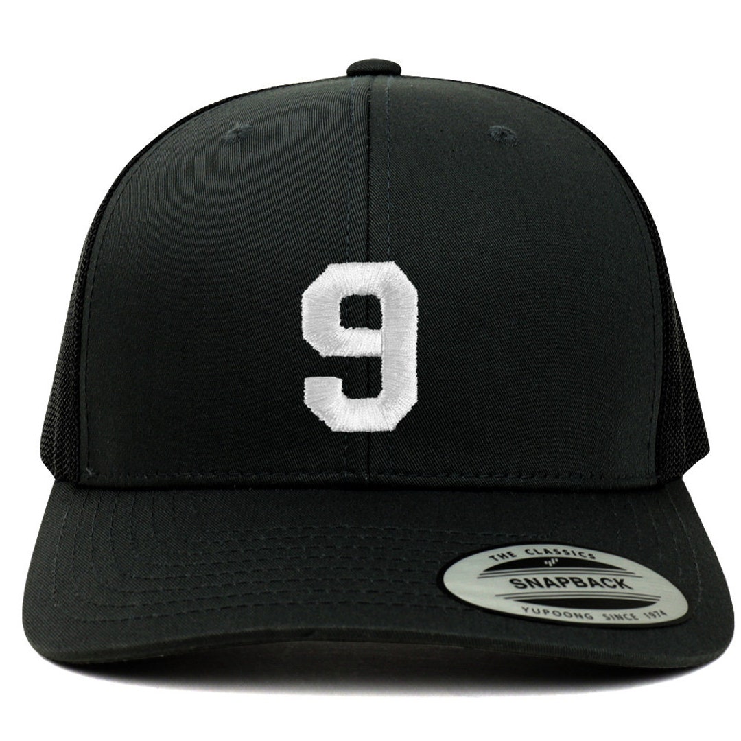 Stitchfy Number 9 White Thread Embroidered Retro Trucker Mesh