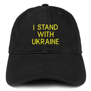 Stitchfy I Stand with Ukraine Embroidered Low Profile Soft Cotton Baseball Cap (SF-LOG2024-SAN-CP77)