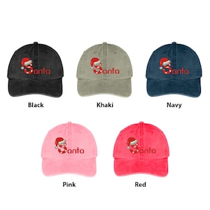 Stitchfy Santa Hat Embroidered Cotton Washed Baseball Cap