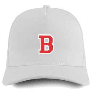 Gorra de camionero estructurada de 5 paneles con fuente universitaria Stitchfy Letter B (SF-TXT3361-NIS-GNV-008M)