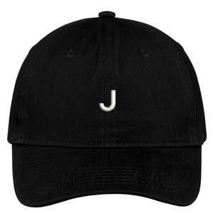 Stitchfy carta J bloque fuente bordada papá sombrero algodón gorra de béisbol