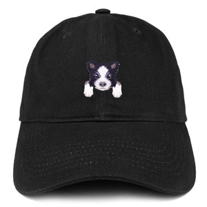 Stitchfy Border Collie Patch Low Profile Soft Cotton Baseball Cap (SF-AP0001-SAN-CP77)