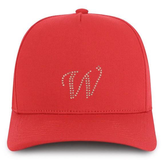Stitchfy Letter W Rhinestone Patch 5 Panel Cotton Baseball  display picture 3