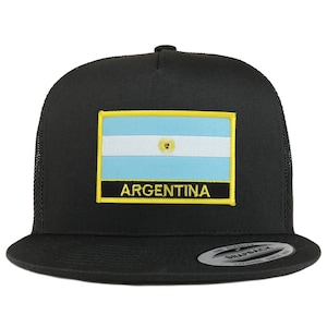 Stitchfy Argentina Flag 5 Panel Flatbill Trucker Mesh Cap