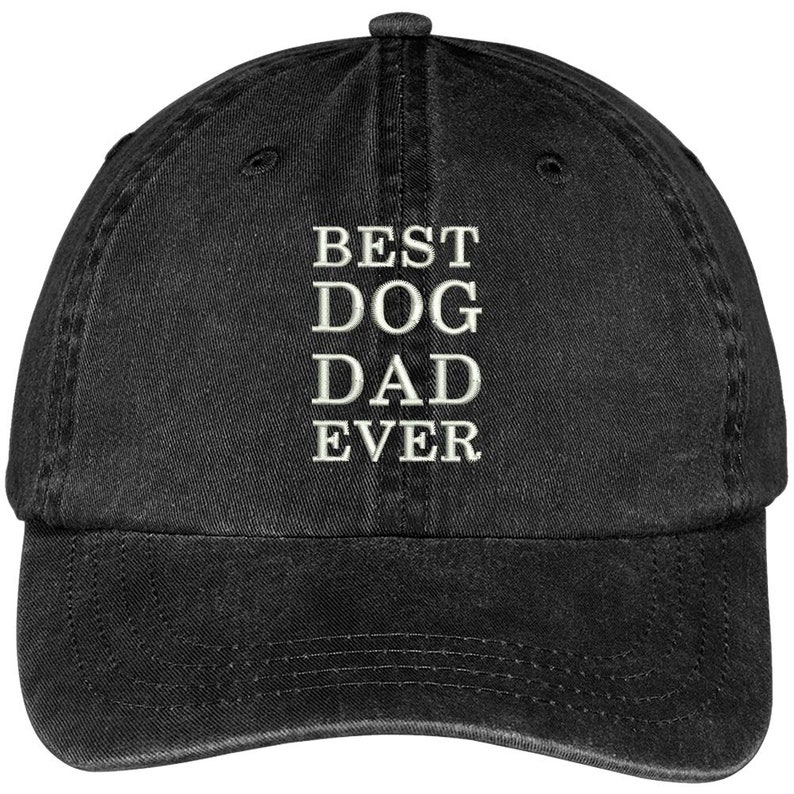 Stitchfy Best Dog Dad Ever Embroidered Soft Fit Washed Cotton Baseball Cap image 2