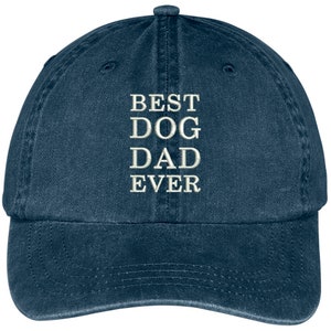 Stitchfy Best Dog Dad Ever Embroidered Soft Fit Washed Cotton Baseball Cap image 4