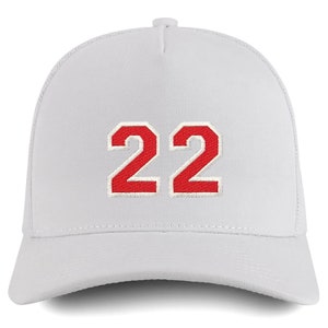 Stitchfy Nummer 22 Varsity Font Broderad 5 Panel Strukturerad Snapback Keps (SF-TXT3709-NIS-GNV-008 M)