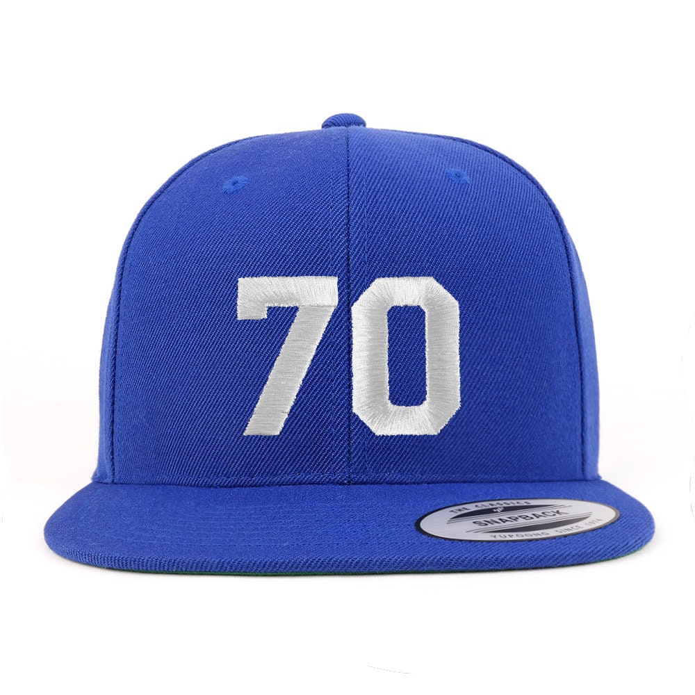 Stitchfy Number 70 White Thread Embroidered Flat Bill Snapback