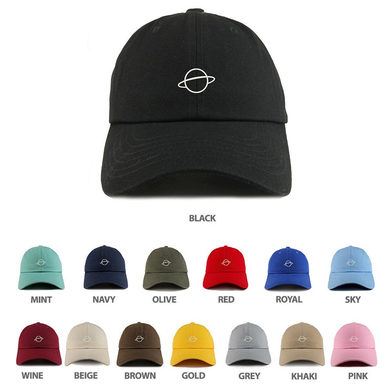 Trendy Apparel Shop Planet Embroidered Dad Hat - Low Profile, Adjustable Strap, One Size Fits Most - View #11