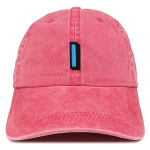 Gorra de béisbol lavada con parche del alfabeto I de Stitchfy, teñida con pigmentos (SF-AP0096-MGC-7601)