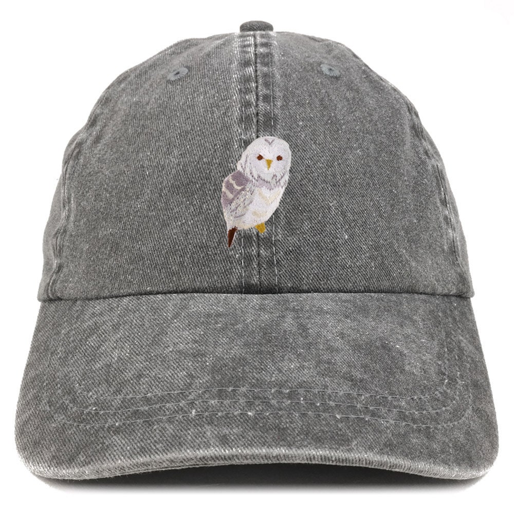 Stitchfy Owl Patch Pigment Dyed Washed Baseball Cap (SF-AP0036-MGC-7601)