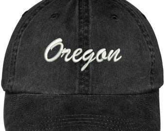Stitchfy Oregon State Embroidered Low Profile Adjustable Cotton Cap