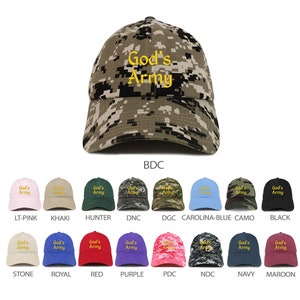 Stitchfy God&#39;s Army Embroidered Low Profile Soft Cotton Brushed Baseball Cap