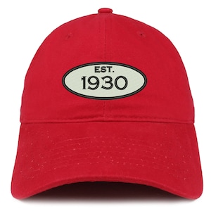 Stitchfy Established 1930 Birthday Embroidered Brushed Cotton Dad Hat Cap (SF-ESTLOG1930-SAN-CP77)