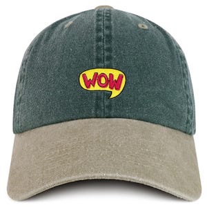 Stitchfy Wow Cartoon Patch Pigment Dyed Soft Cotton Baseball Cap  (SF-AP0272-MGC-7601)