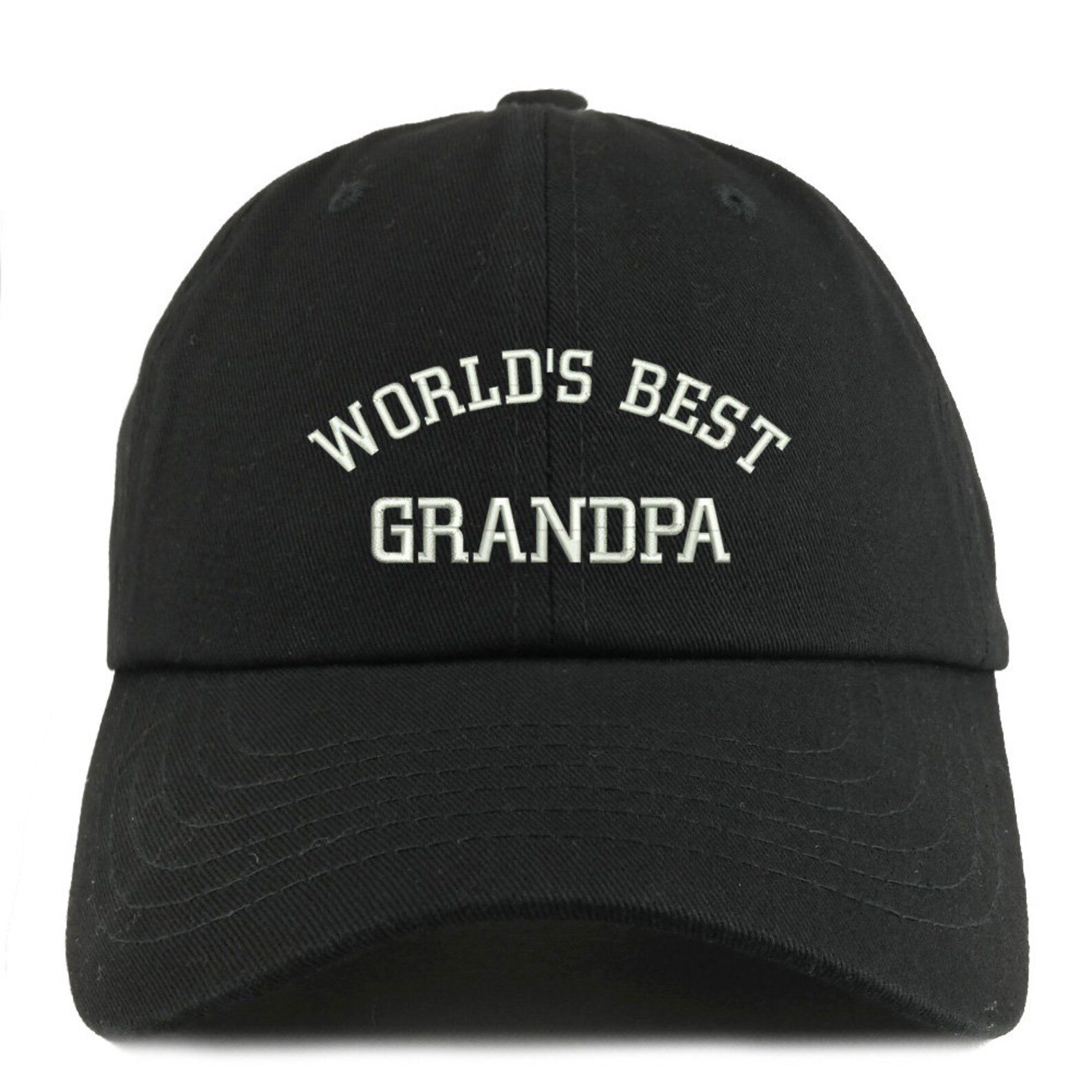World's Best Grandaddy Embroidered Cotton Cap - Navy, Low Profile, Adjustable, One Size Fits Most