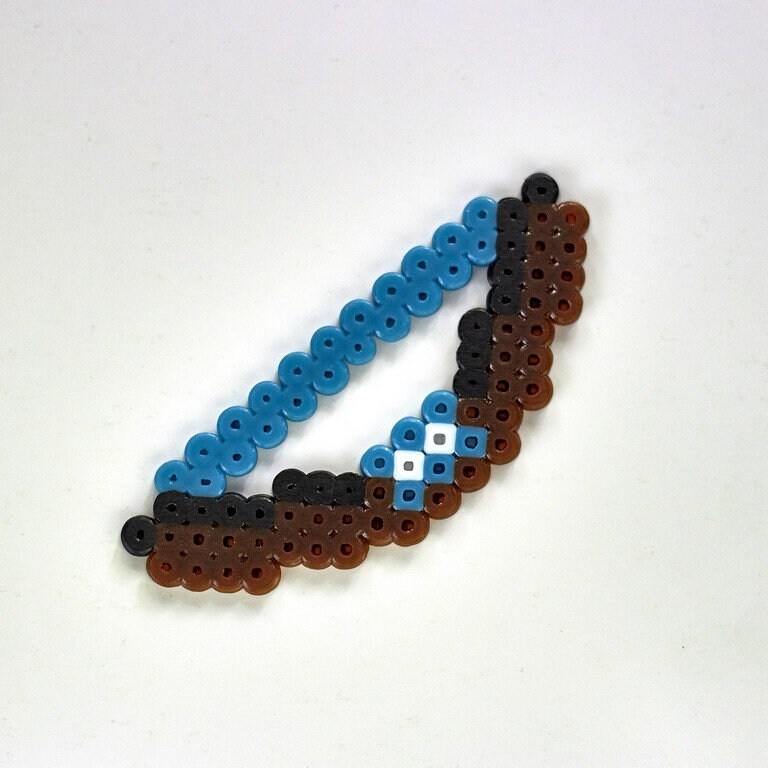 Minecraft Perler Beads Bow Hama Beads Bow Keychain/ Etsy