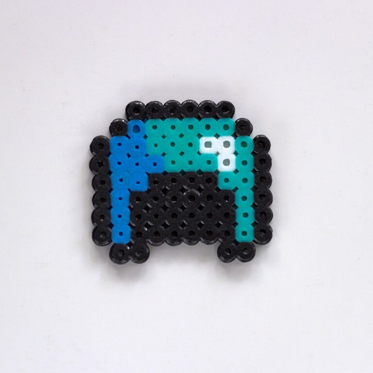 Minecraft Perler Beads Diamond Helmet Hama Beads Etsy