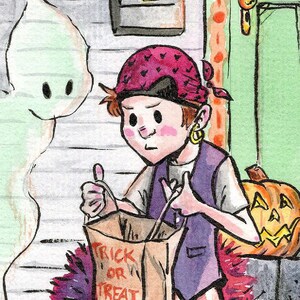 Trick or Treat Ghost Postcard