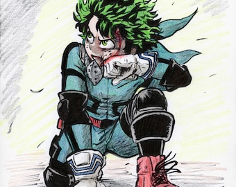 My Hero Academia Fanart Print Deku 'Blood'