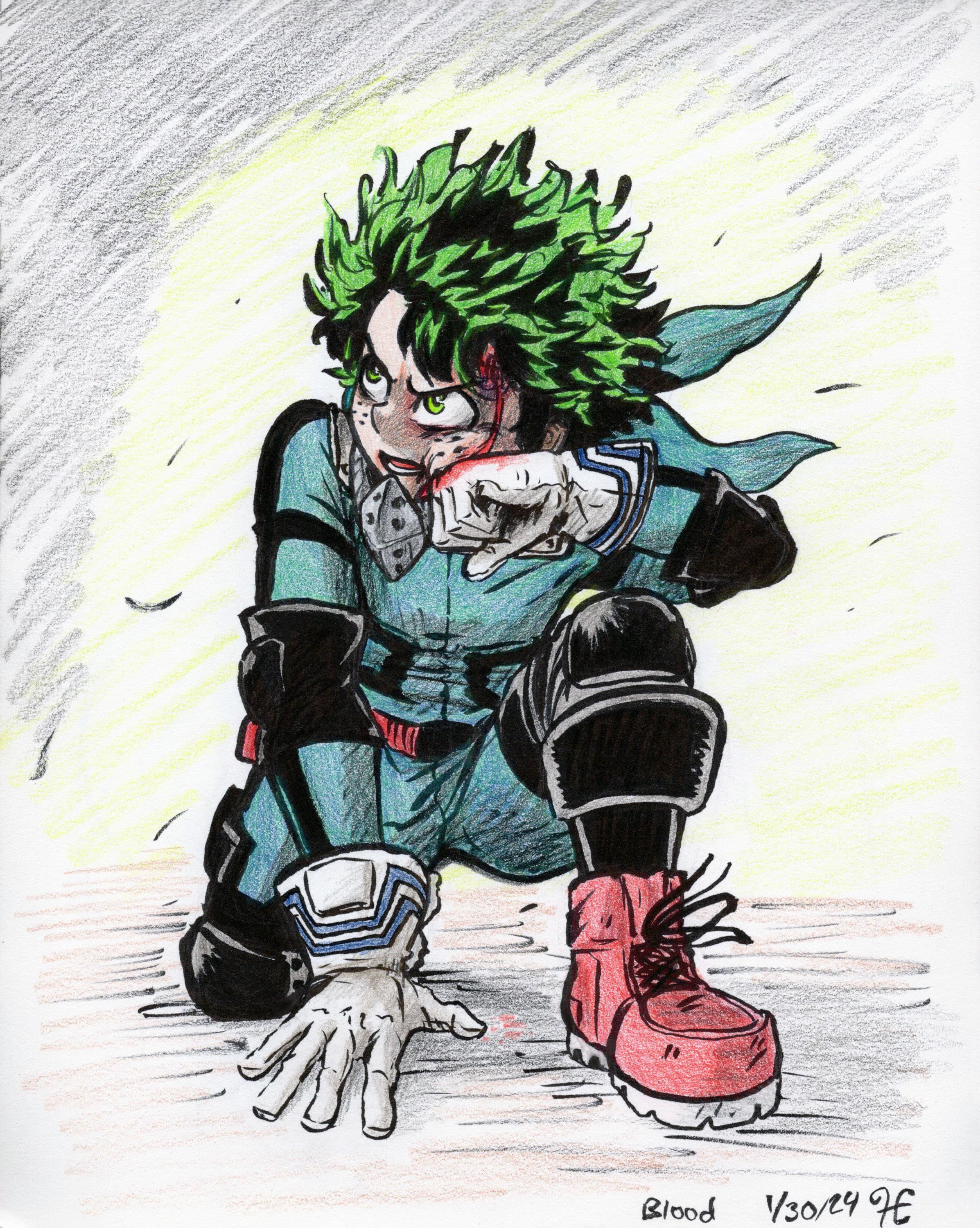 My Hero Academia Fanart Print Deku 'Blood'