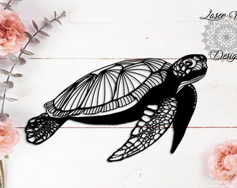 A4 Sea Turtles Intricate Papercut Template Hand cut only PDF JPG files 11x14 commercial use,
