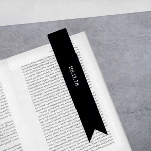 Handmade Personalised Special Date Leather Bookmark - Gifts For Him - Gifts For Her - Custom Leather - Wedding Gift  - Anniversary Gift