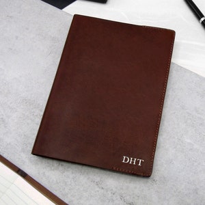 Libreta A5 personalizada de piel rústica con bloc de notas recargable - Regalo para él - Regalo de aniversario - Libreta de piel - Funda para diario