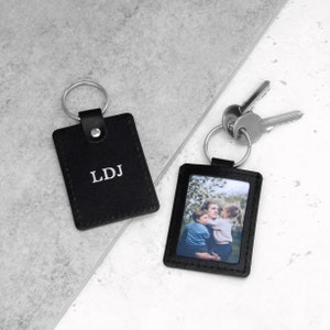 Handmade Personalised Leather Photo Keyring - Gifts For Him - Gifts For Her - Anniversary Gift - Picture Keyring - Personalized Leather
