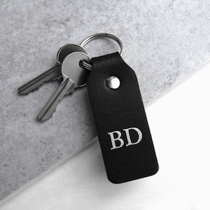 Handmade Personalised Initials Leather Fob Keyring - Gifts For Him - Gifts For Her - New Home Gift - Key Fob Leather - Anniversary Gift
