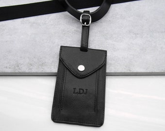 Personalised Leather Luggage Tag - Personalized Leather - Gifts For Him - Anniversary Gift - Travel Tag  - Custom Tag - Leather Bag Tag